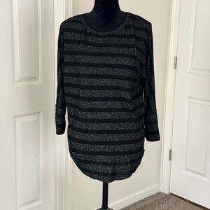Chic Black and Gray Striped Sweater